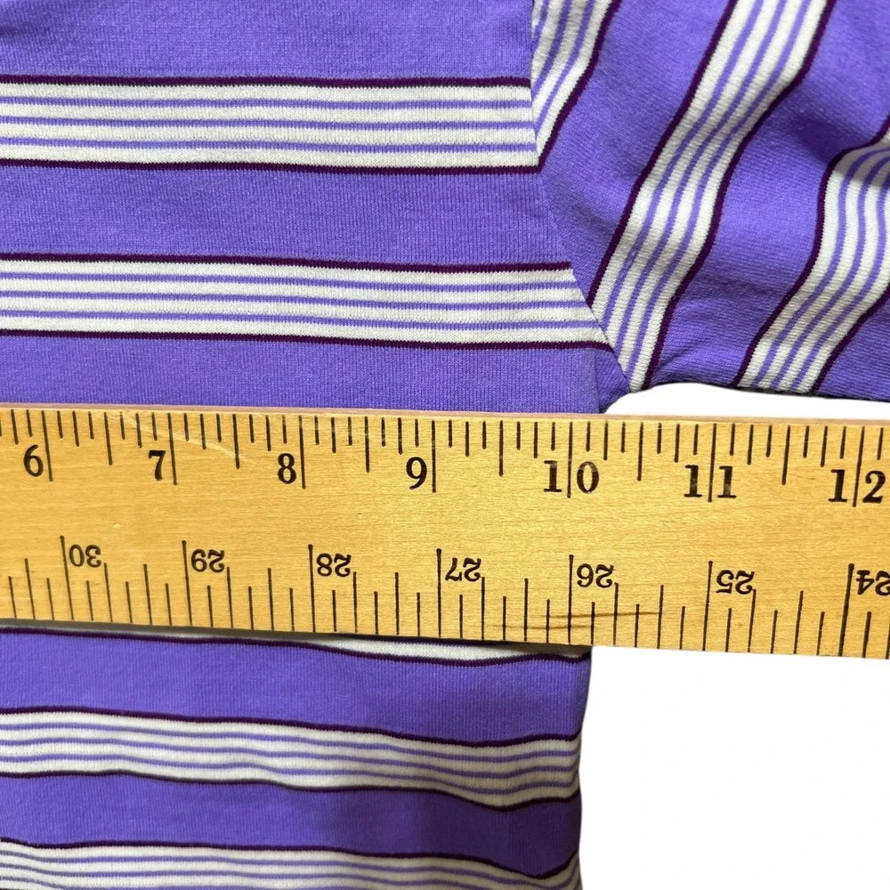 Vintage Sears Kids Purple‎ Striped Mock Neck Top Ribbed Pants Set Size L 71745